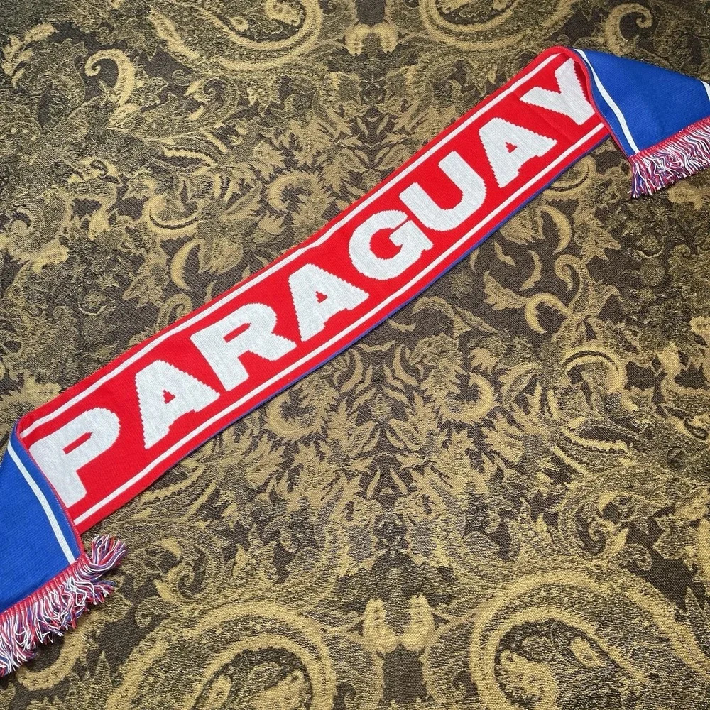 Paraguay Soccer Football Scarf Licensed New Red Blue Double Sided New B
